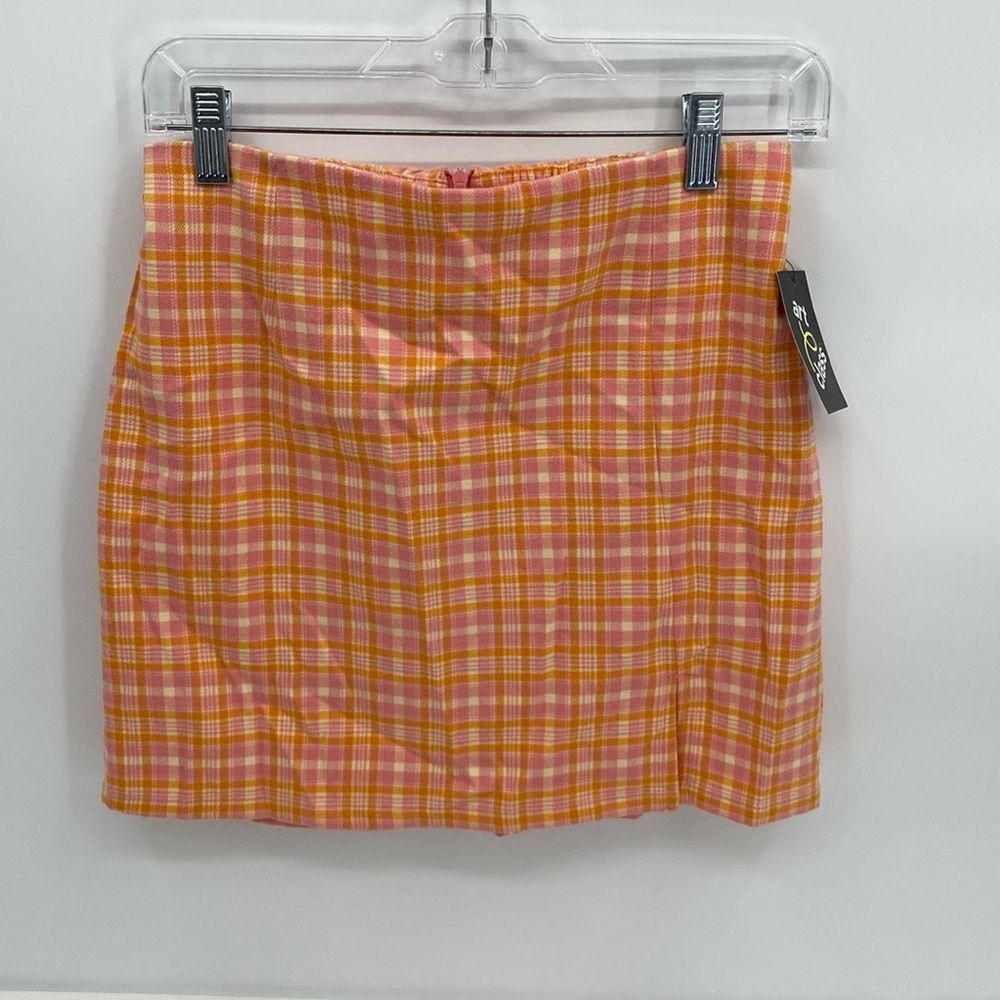 Art class Target Orange Plaid Pencil Skirt Girls XL 14/16 New